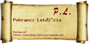 Pohrancz Letícia névjegykártya